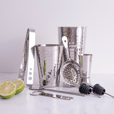 BarCraft Boston shaker barsæt stål 8 dele