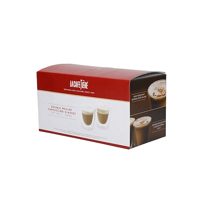LaCafetiére dobbeltvægget cappuccino glas 200 ml 2 stk.