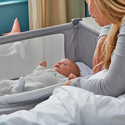 Shnuggle bedside crib air lite grå