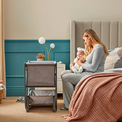 Shnuggle bedside crib air lite grå