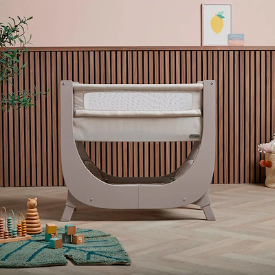 Shnuggle bedside crib air lite taupe