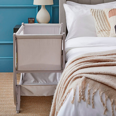 Shnuggle bedside crib air lite taupe