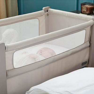 Shnuggle bedside crib air lite taupe