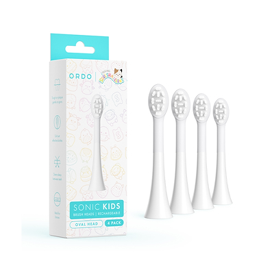 Ordo Sonic Kids børstehoveder til el-tandbørste hvid 4 stk.