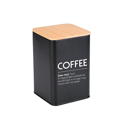 Estia Bamboo Essentials kaffedåse med bambuslåg sort