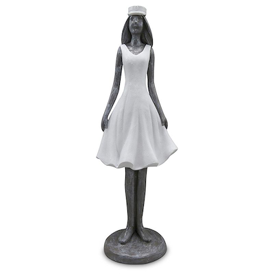 Columbine Figur Student Pige grå/hvid