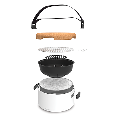 Berghoff transportabel bordgrill hvid