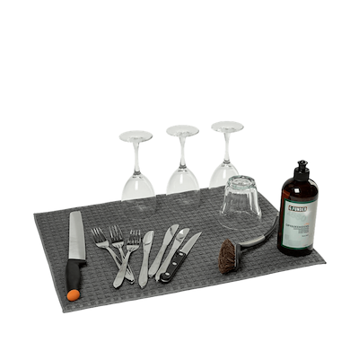 Opvaskemåtte med skumindlæg grå 39x46 cm