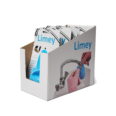 Limey silikone afkalker til vandhane blå