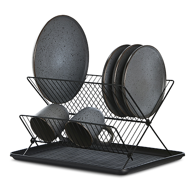 Opvaskestativ sort 43x23 cm