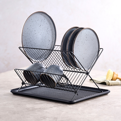 Opvaskestativ sort 43x23 cm