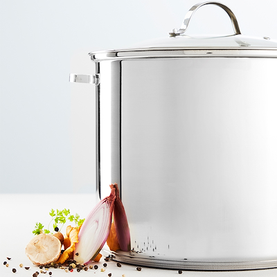 Suppegryde med glaslåg 14 liter uden belægning