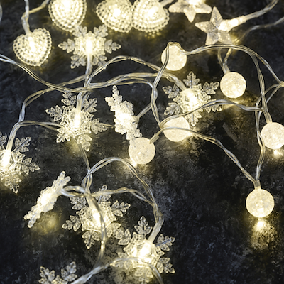 Lyskæde indendørs hvid assorteret 1,2 m