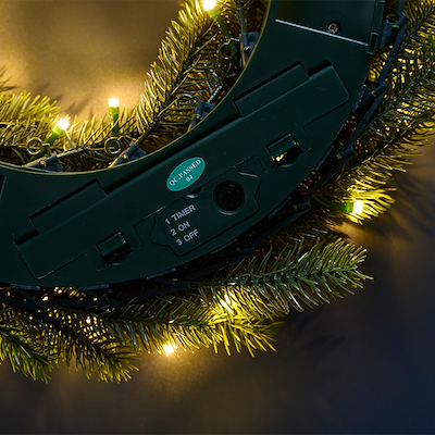 Julekrans med 49 LED lys inkl. timer Ø40 cm
