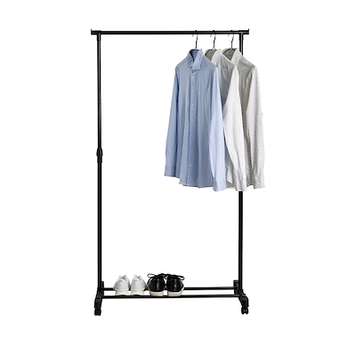 Garderobestativ justerbart sort 81x42x100-170 cm