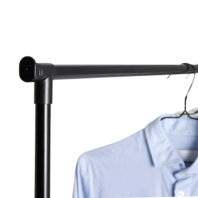 Garderobestativ justerbart sort 81x42x100-170 cm