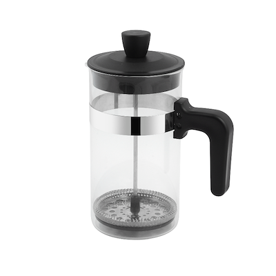 Stempelkande rustfrit stål og glas 1 liter