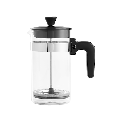 Stempelkande rustfrit stål og glas 1 liter