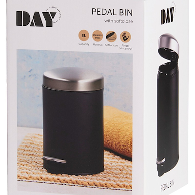 Pedalspand med softclose sort 3 liter