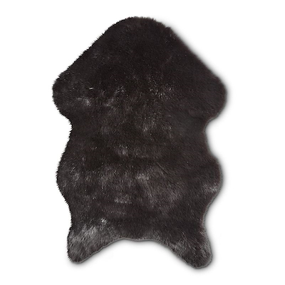 Imiteret skind fake mink mørk grå 60x90 cm