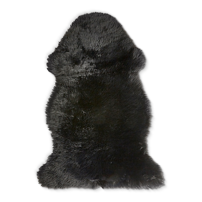 Ægte lammeskind sort 90x60 cm