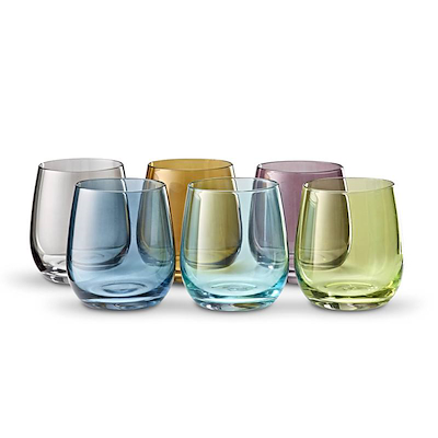 Vandglas multifarvet 36 cl 6 stk.