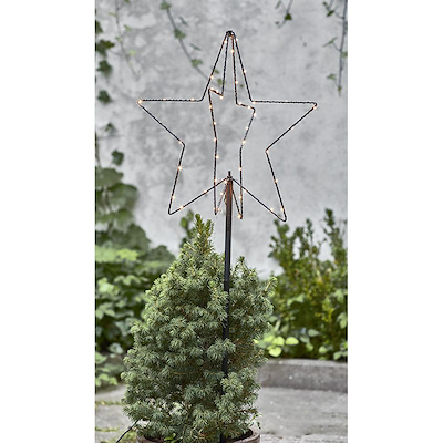 Stjerne havedekoration lyskæde hvid H100 cm