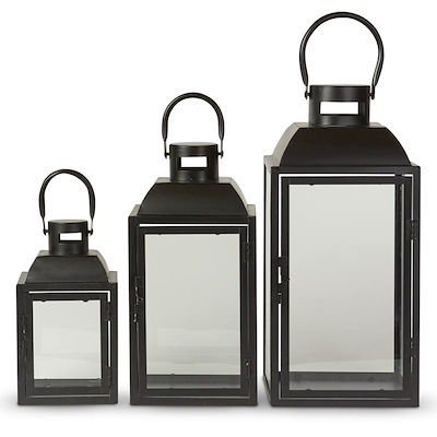 Lanterne sæt sort 3 stk.