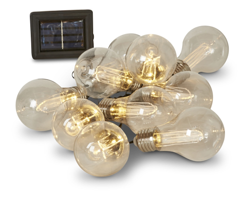 Lyskæde med solceller udendørs 10 pærer