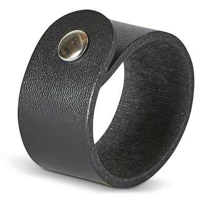 Servietring sort læder 6 Stk.