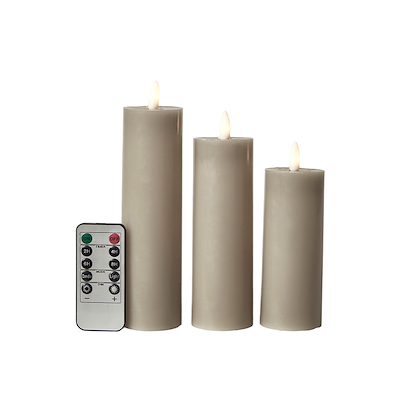 LED bloklys 3 stk. sand