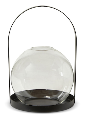 Lanterne cylinder sort 14 cm