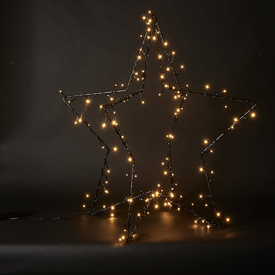 LED Stjerne sort 80 cm