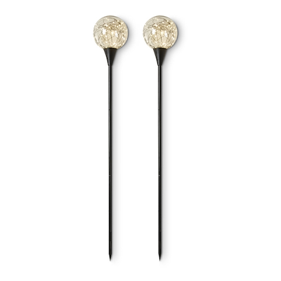 Lyskugle på spyd 2 stk. sort 100 cm