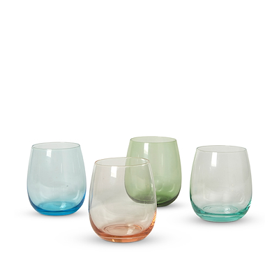 Vandglas 4 stk. i 4 assorterede farver