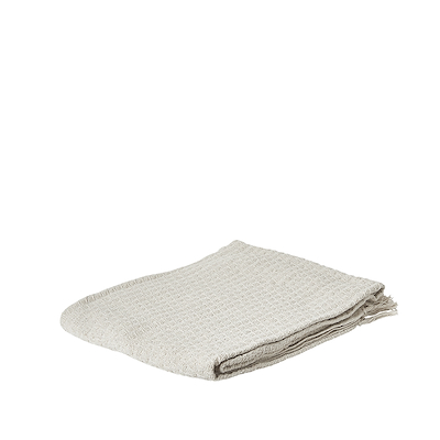 Plaid med frynser sand bomuld 150x125 cm