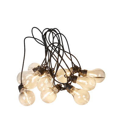 Party light ude & inde 10 pærer IP44 klar farve