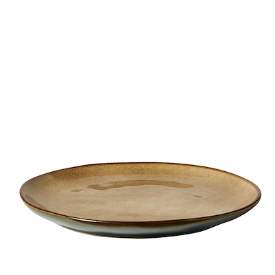 Tallerken brun stentøj Ø21 cm