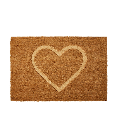 Dørmåtte kokosfibre med hjerte 40x60 cm