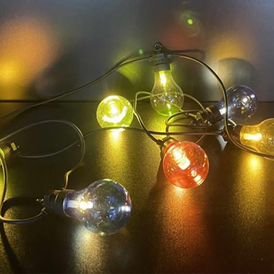 Party light ude & inde 10 pærer IP44 multifarvet