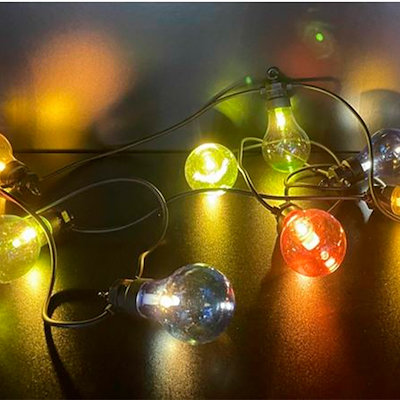 Party light ude & inde 10 pærer IP44 multifarvet