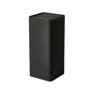 Knivblok mat sort 9,7x9,7x22,3 cm