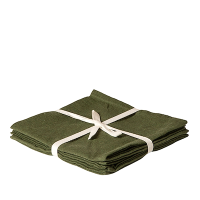 Mundserviet bomuld olivengrøn 40x40 cm 4 stk.