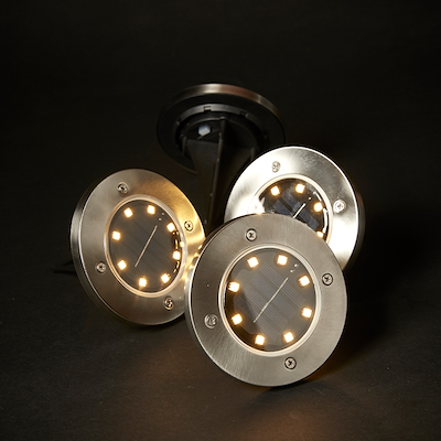 Solcelle jordspot stål 4 stk