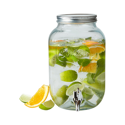 Dispenser med tappehane 4 liter 15x15x25,5cm glas klar