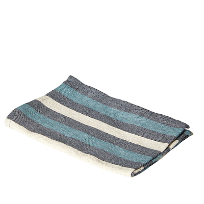 Viskestykke stribet blå 3 stk. 70x50 cm