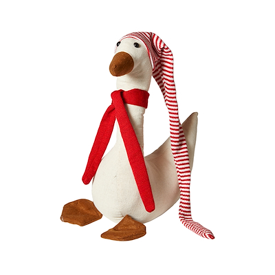 Juleand med rød nissehue H90 cm