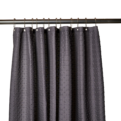 Bruseforhæng inklusiv ringe sort 180x200 cm