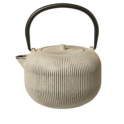 Tekande i støbejern med si beige 1 liter