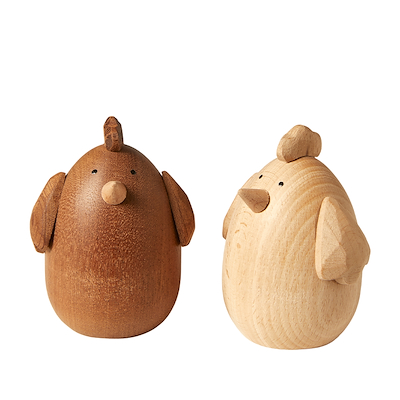 Høne træ natur eller brun 8,8 cm - assorteret